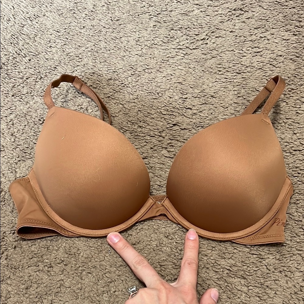 PINK Victoria's Secret Brown Push-up Bra Molded Cup